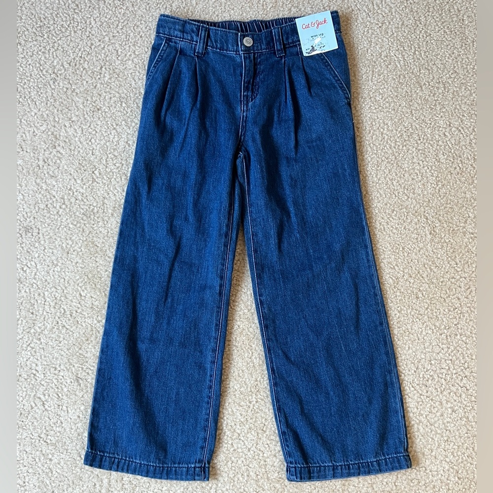 Cat & Jack Wide Leg Adjustable Waist Jeans